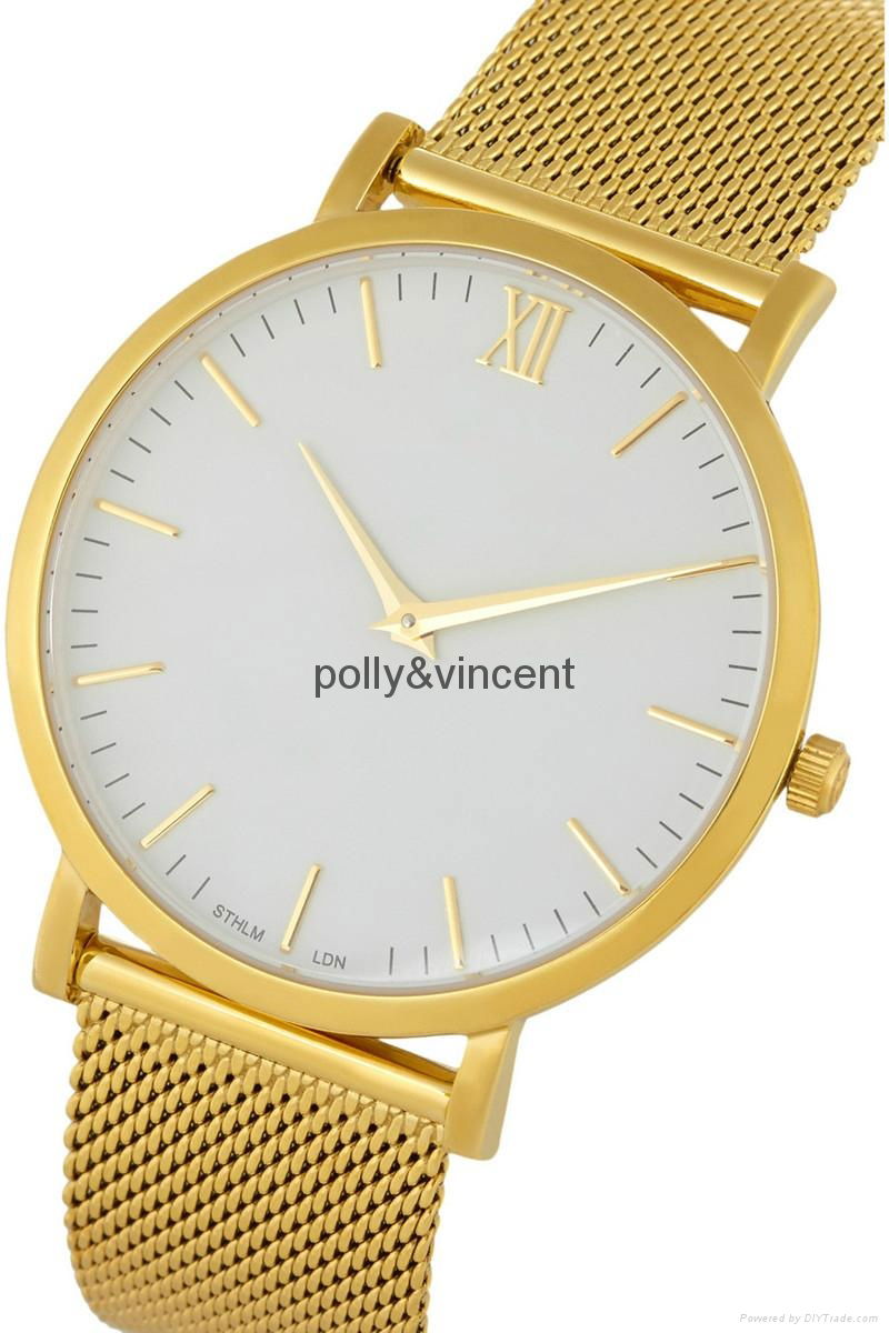 polly&vincent watch man and women mesh band  watch Contracted desig quartz watch 2