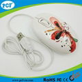 Factory supply water transfer printing USB optical mouse for computer/la