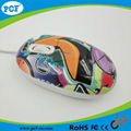 Factory supply water transfer printing USB optical mouse for computer/la 5