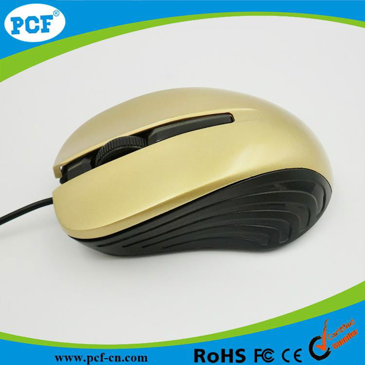 Factory heap optical wired mouse with logo printing 3