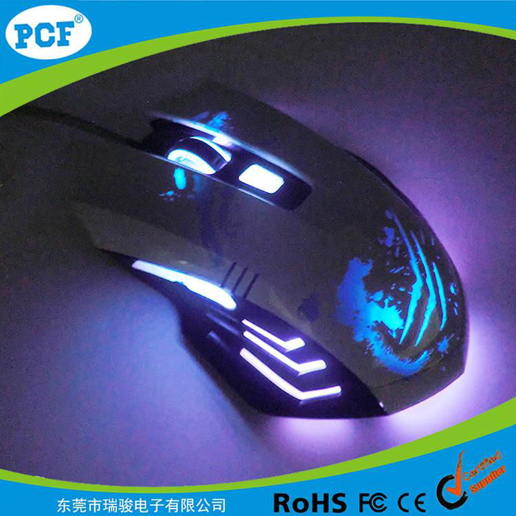 Top selling gaming mouse with led light 6D game mouse 5