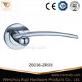 Polished Brass Zinc Alloy Interior Lever Door Handle on Rose (Z6034-ZR05) 2