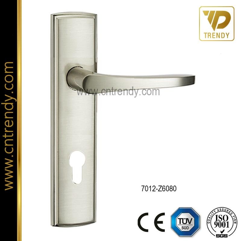 Security Wooden Door Lock Handle on Back-Plate (7012-Z6017) 4