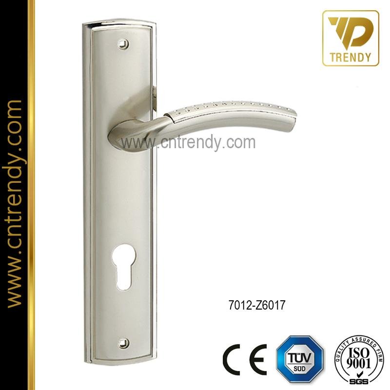 Security Wooden Door Lock Handle on Back-Plate (7012-Z6017) 5