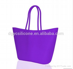silicone trendy beach bag with rope handle