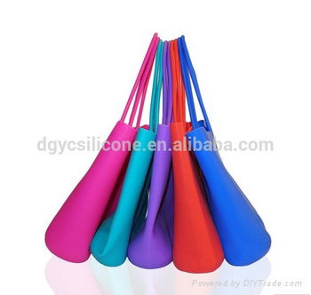 silicone trendy beach bag with rope handle 3