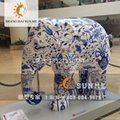 玻璃钢雕塑彩绘大象 4