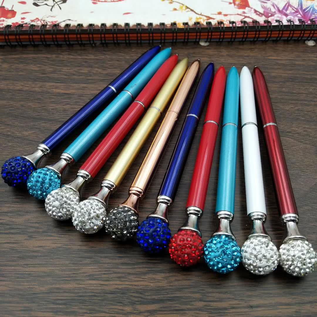 glass diamond ball metal pen 3