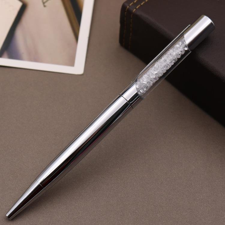glass diamond ball metal pen 2