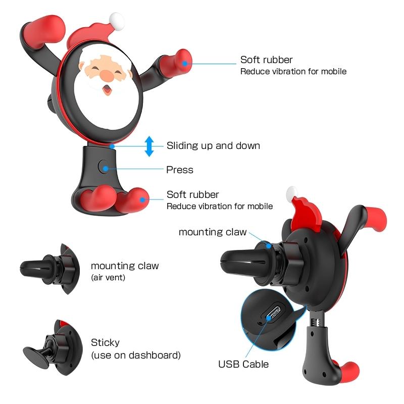 car mount mobile holder with wireless charger 2