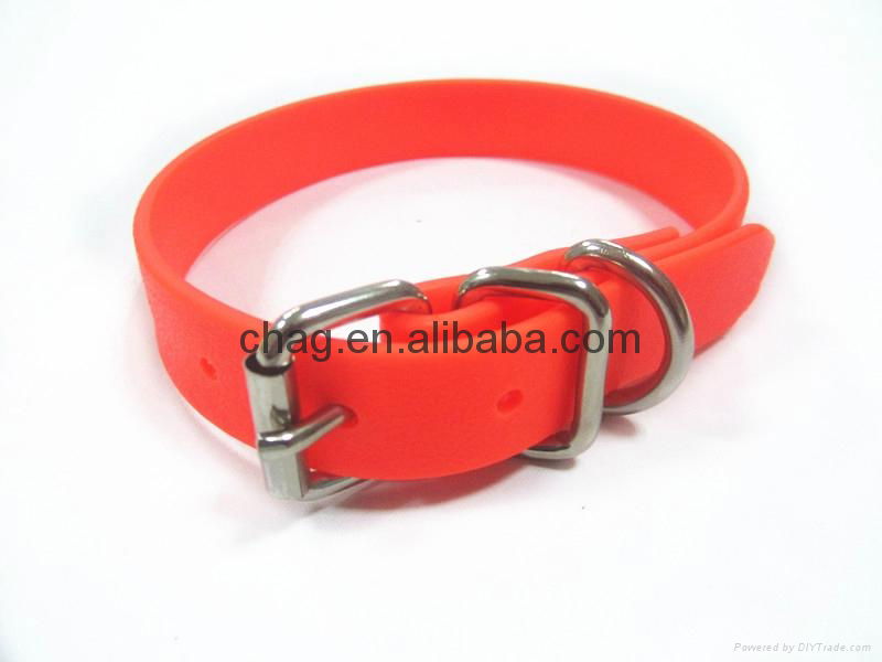 cheap design flexible pvc dog collar with iron buckles 5