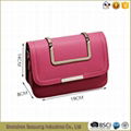 Fashion Metal Handles Handbag with Long Chain Shoulder Strap 2