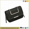 Fashion Metal Handles Handbag with Long Chain Shoulder Strap 3