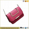 Fashion Metal Handles Handbag with Long Chain Shoulder Strap 4