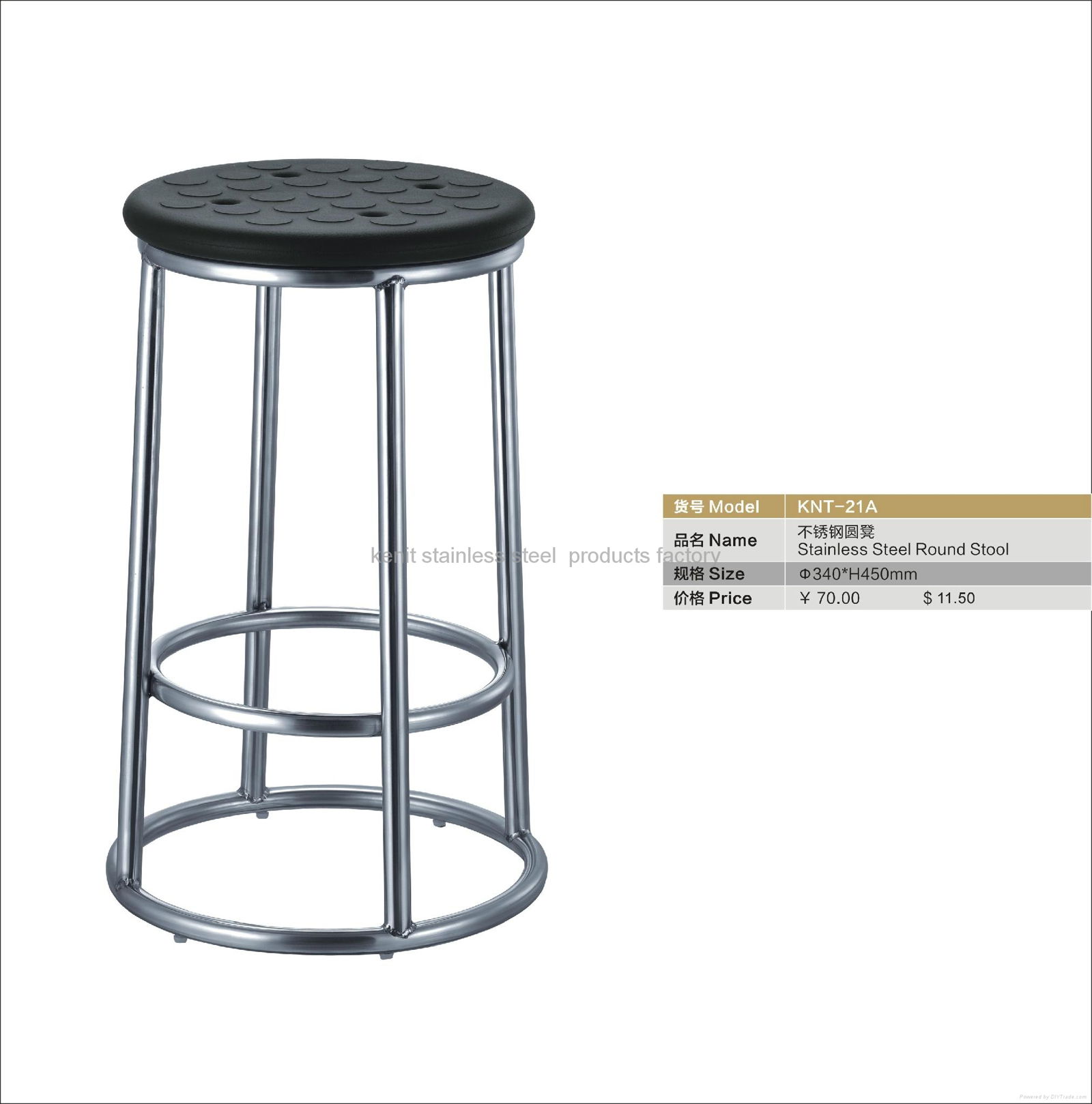stainless steel round stool modern
