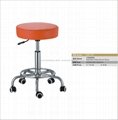 stainless steel round stool foam seating orange 1