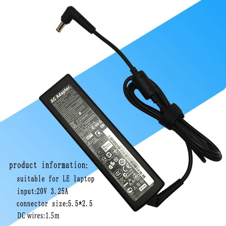 AC Power Adapter Charger 65W 20V 3.25A for Lenovo laptop