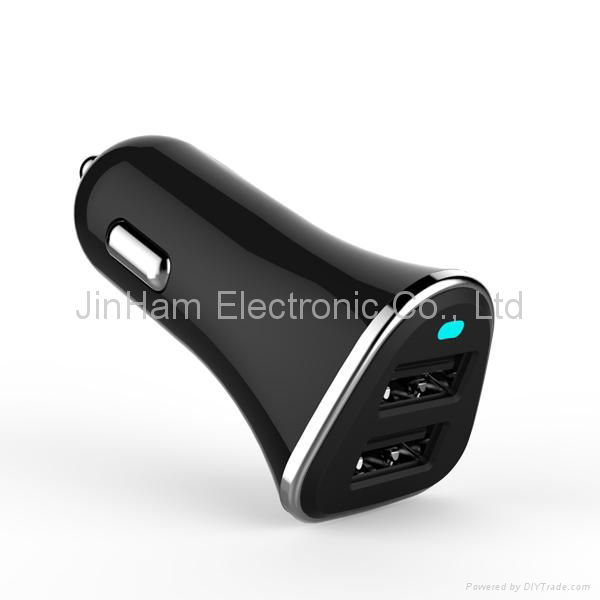 2015 mobile phone accessory 3.4A dual usb car charger mobile phone charger for s 2