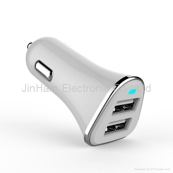 2015 mobile phone accessory 3.4A dual usb car charger mobile phone charger for s