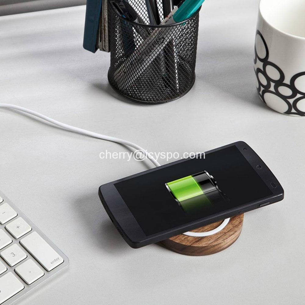 CYSPO T300-C Wood Case Wireless Charging Pad 2