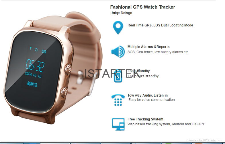 realtime tracking simcard watch gps tracker PT90 istartek (China
