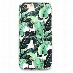 IMD Whole Printing Tropical Banana Leaves Matte TPU Case for iPhone 6 6S Plus 