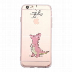 Cute Dinosaur IMD(In-Mould-Decoration)TPU Phone Case Ultra-thin Clear Phone Case