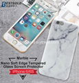 Marble Tempered Glass Screen Protector Film for iPh 6 6s 0.2mm 3D Full Coverage