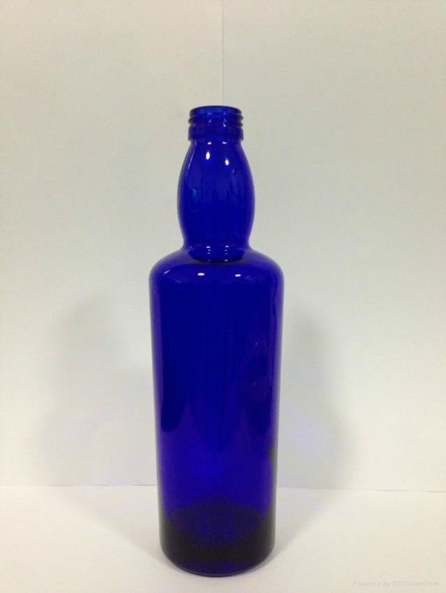 blue glass bottles, glass bottles