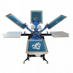 4 color 4 station silk screen printing machine t-shirt printer press equipment c