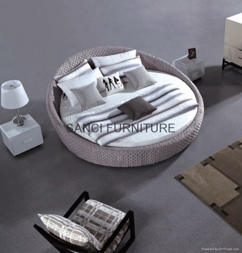 Offer SANCI brand MILAN series elegant fabric round bed 