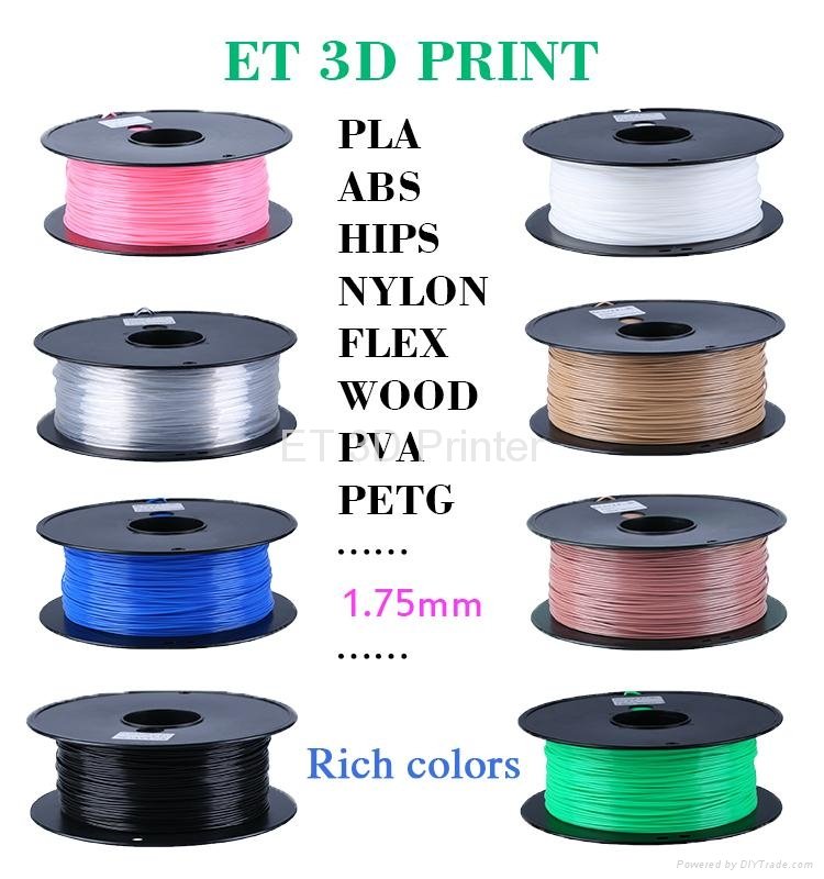 1.75mm 3mm ABS PLA 3D Printer Filament Supplier 1KG 5KG for 3D Printing 3