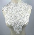Large White Beautiful Embroidery Flower Lace Applique Collar Venise Lace Collar 