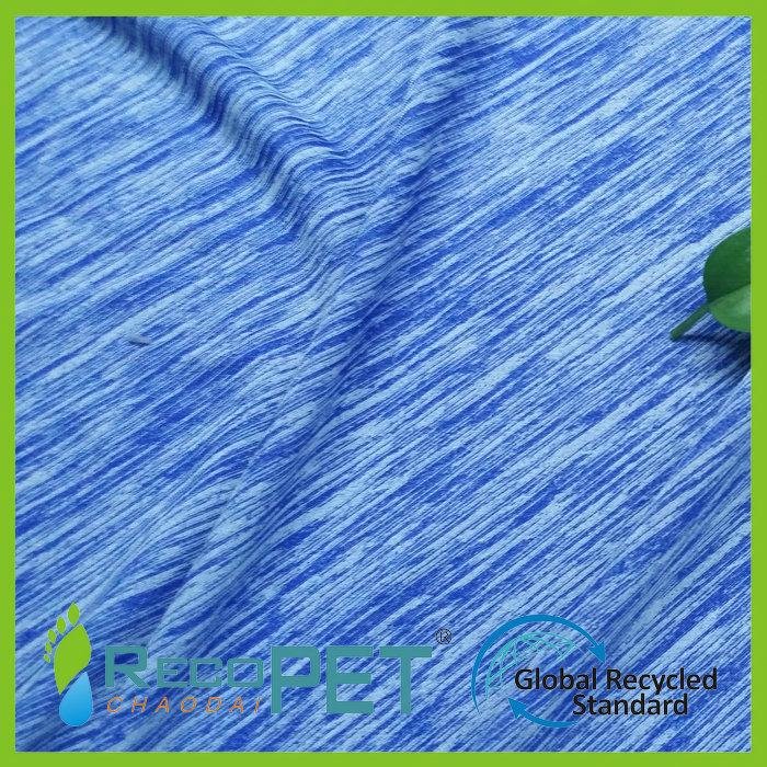 60%RPET 40%Poly Recycled PET Bottle Plain Knitted Fabric