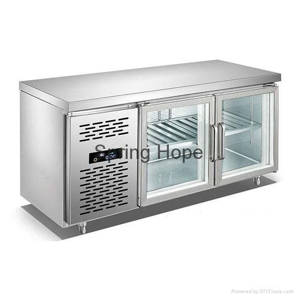 Stainless steel chest kitchen freezer commercial kitchen working cabinet 3