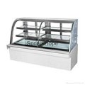 Marble cake display cabinet curved glass cake showcase refrigerator 4