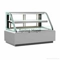 Marble cake display cabinet curved glass cake showcase refrigerator 5