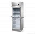 Single glass door beverage cooler beverage display refrigerator
