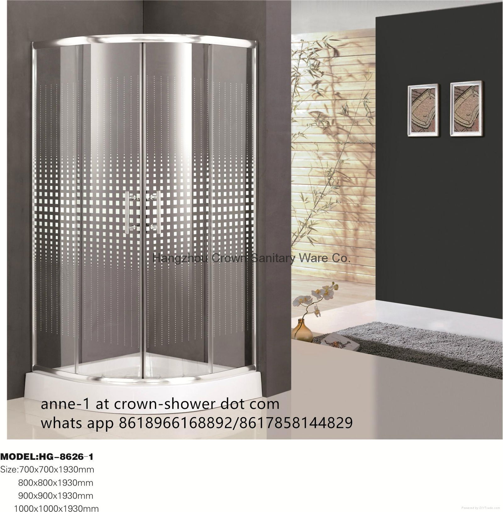 Crown corner bathroom portable shower enclosures easy to clean shower stalls HG8626 CROWN