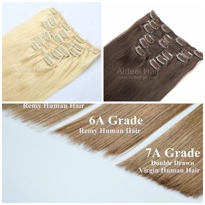 6A Double Drawn Brazilian Remy Hair Clip In Hair Extension, 100g, 20 inches, 2