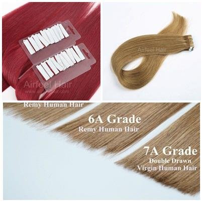 7A Double Drawn Brazilian Virgin Hair Tape In Hair Extension, 80g, 20 inches,