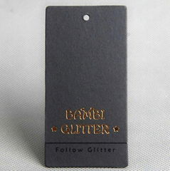 Custom Black Cardboard Luxury Metallic Foil Hangtags