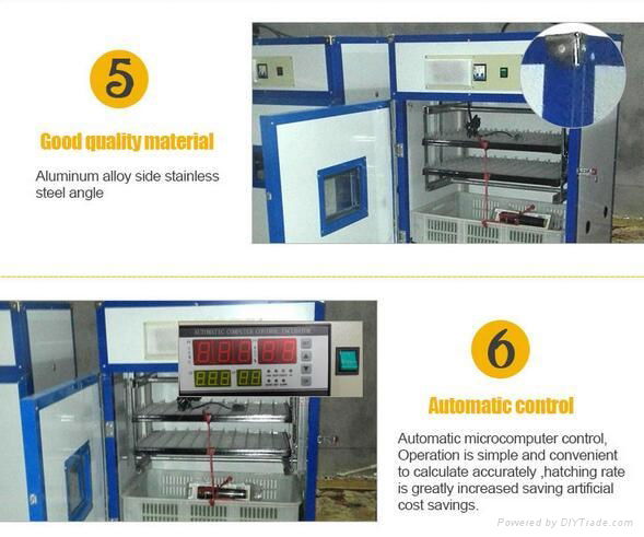 full automatic 176 chicken  egg incubator with CE certificate 4