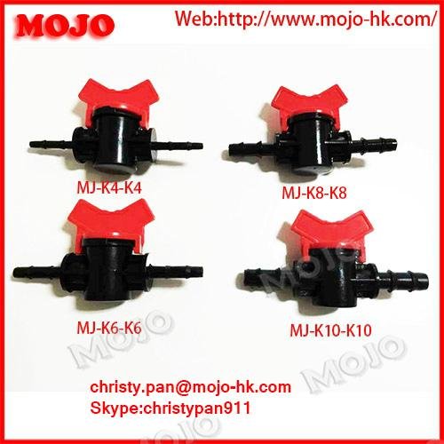 MJ-K8-K8 White Black Plastic Micro water flow control valve