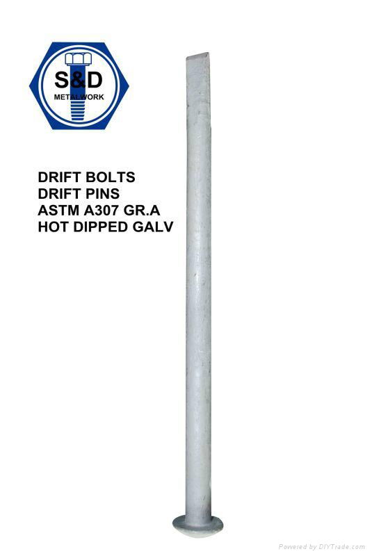 Drift Bolts Drift Pins ASTM A307 Gradea Hot Dipped Galvanized 3