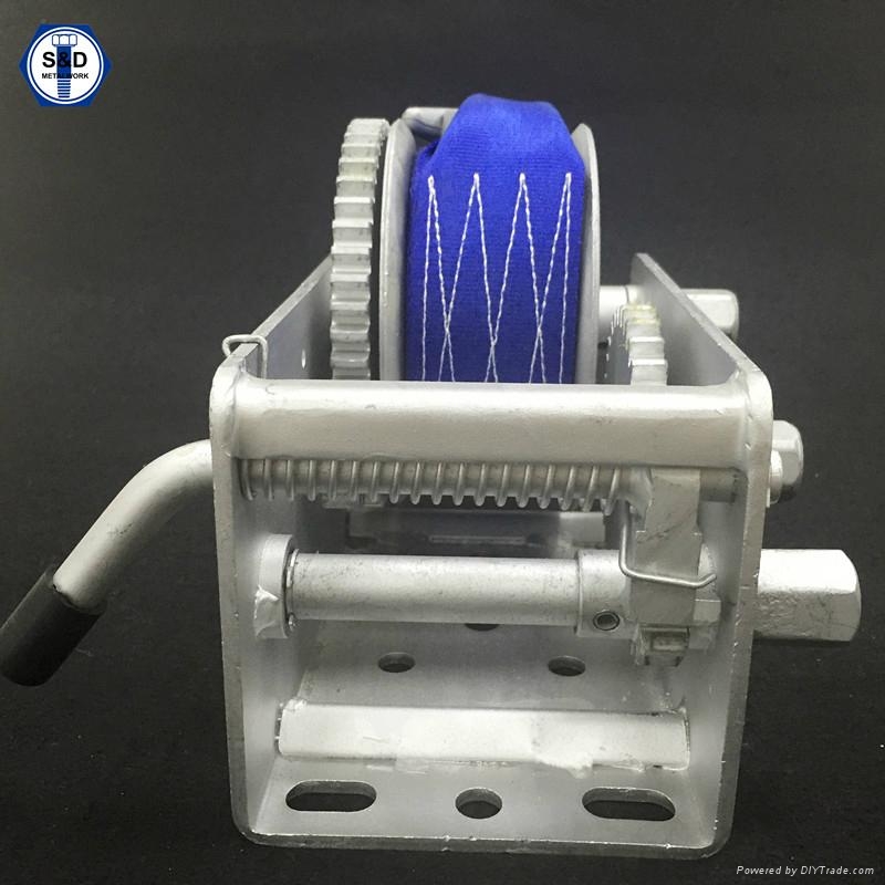 1500kg Hand Winch Strap/bing/Dyneema Rope 2speed Boat Car Marine