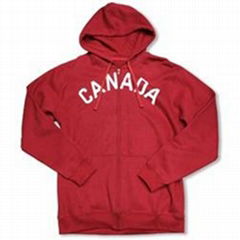 Mens Red Cotton Mix Zip-up Hoody (ss