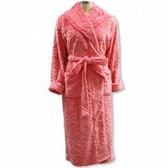 Ladies Pink Rose Cut Pile Flannel Fleece
