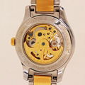 正品福康手表机械表镂空防水 时尚休闲腕表 金色瑞士男士手表钢带 2