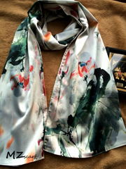 Silk wash painting scarf